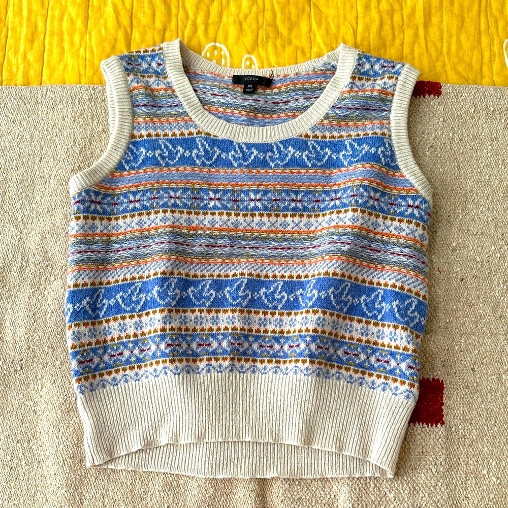 J. Crew Multicolor Knit Sweater Vest